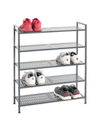 HAKU Möbel Schuhregal aus Metall Füsse höhenverstellbar in Anthrazit, 73 x 25 cm, H 90 cm