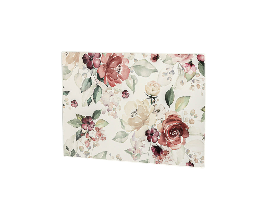 HAKU Möbel Schlüsselkasten aus Metall Motiv Floral in Weiss