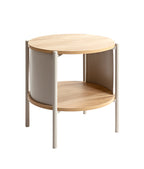 HAKU Möbel Beistelltisch aus MDF kratzbeständig in Braun H 44-60 cm Ø 44 cm, Ø 44 cm, H 44 cm in Eiche, Grau (Eiche natur, Kaschmirgrau)