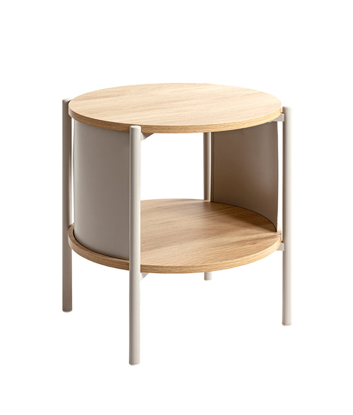 HAKU Möbel Beistelltisch aus MDF kratzbeständig in Braun H 44-60 cm Ø 44 cm, Ø 44 cm, H 44 cm in Eiche, Grau (Eiche natur, Kaschmirgrau)