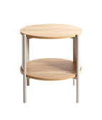 HAKU Möbel Beistelltisch aus MDF kratzbeständig in Braun H 44-60 cm Ø 44 cm, Ø 44 cm, H 44 cm in Eiche, Grau (Eiche natur, Kaschmirgrau)