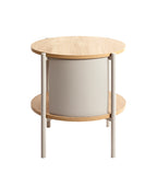 HAKU Möbel Beistelltisch aus MDF kratzbeständig in Braun H 44-60 cm Ø 44 cm, Ø 44 cm, H 44 cm in Eiche, Grau (Eiche natur, Kaschmirgrau)