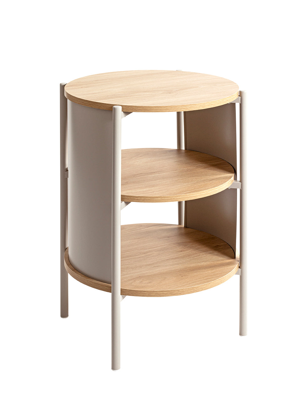 HAKU Möbel Beistelltisch aus MDF kratzbeständig in Braun H 44-60 cm Ø 44 cm, Ø 44 cm, H 60 cm in Eiche, Grau (Eiche natur, Kaschmirgrau)