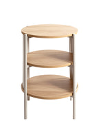 HAKU Möbel Beistelltisch aus MDF kratzbeständig in Braun H 44-60 cm Ø 44 cm, Ø 44 cm, H 60 cm in Eiche, Grau (Eiche natur, Kaschmirgrau)