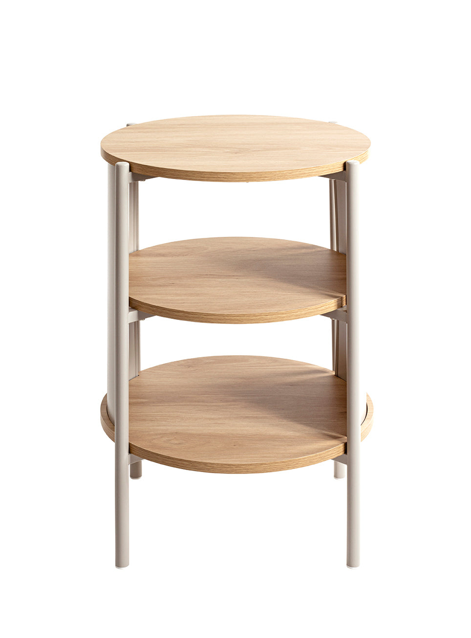HAKU Möbel Beistelltisch aus MDF kratzbeständig in Braun H 44-60 cm Ø 44 cm, Ø 44 cm, H 60 cm in Eiche, Grau (Eiche natur, Kaschmirgrau)