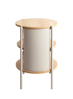 HAKU Möbel Beistelltisch aus MDF kratzbeständig in Braun H 44-60 cm Ø 44 cm, Ø 44 cm, H 60 cm in Eiche, Grau (Eiche natur, Kaschmirgrau)