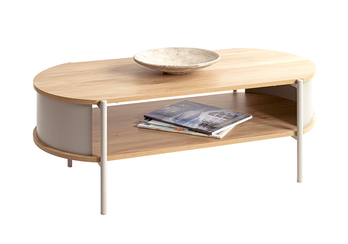 HAKU Möbel Couchtisch aus MDF kratzbeständig in Braun in Eiche, Grau (Eiche natur, Kaschmir)