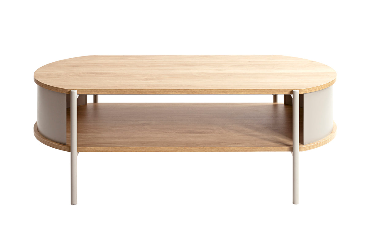 HAKU Möbel Couchtisch aus MDF kratzbeständig in Braun in Eiche, Grau (Eiche natur, Kaschmir)