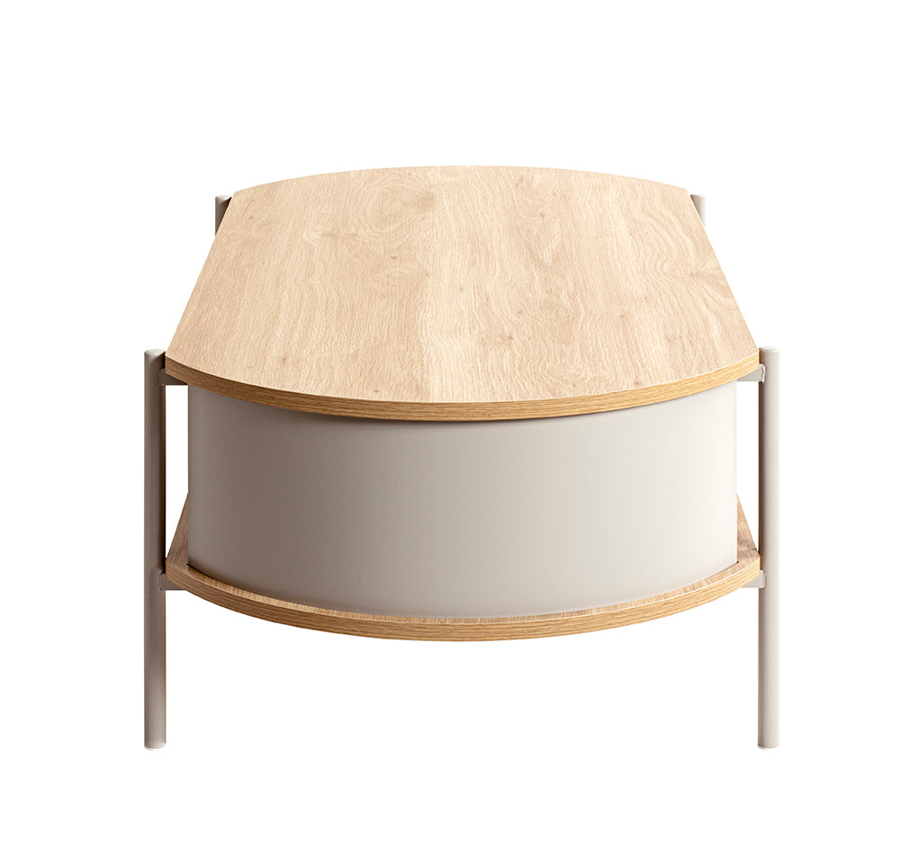HAKU Möbel Couchtisch aus MDF kratzbeständig in Braun in Eiche, Grau (Eiche natur, Kaschmir)
