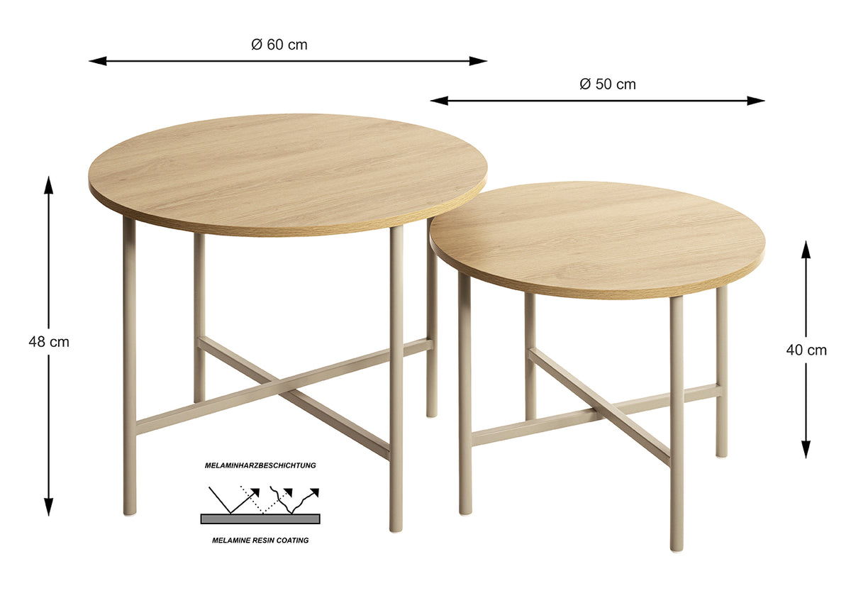 HAKU Möbel Couchtisch aus Holzwerkstoff kratzbeständig in Beige