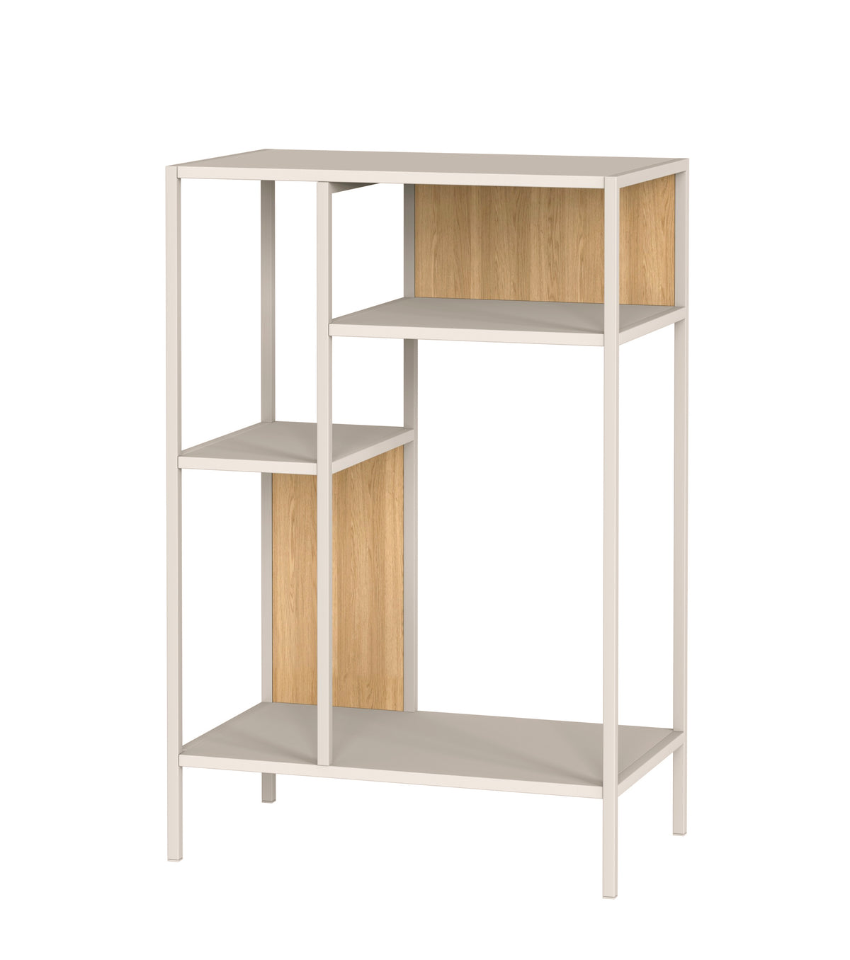 HAKU Möbel Regal aus Metall Kippschutz in Beige 50 x 30 x 75 cm