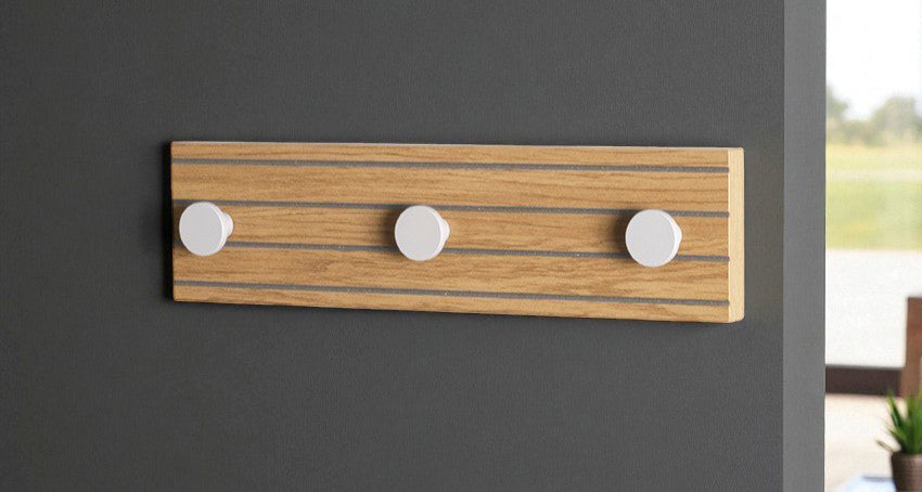 HAKU Möbel Garderobenleiste aus MDF kratzbeständig in Braun B 35-80 cm H 9 cm, 35 x 4 cm, H 9 cm