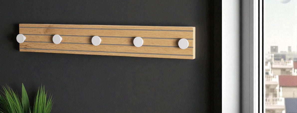 HAKU Möbel Garderobenleiste aus MDF kratzbeständig in Braun B 35-80 cm H 9 cm, 60 x 4 cm, H 9 cm