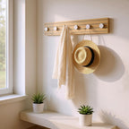 HAKU Möbel Garderobenleiste aus MDF kratzbeständig in Braun B 35-80 cm H 9 cm, 80 x 4 cm, H 9 cm