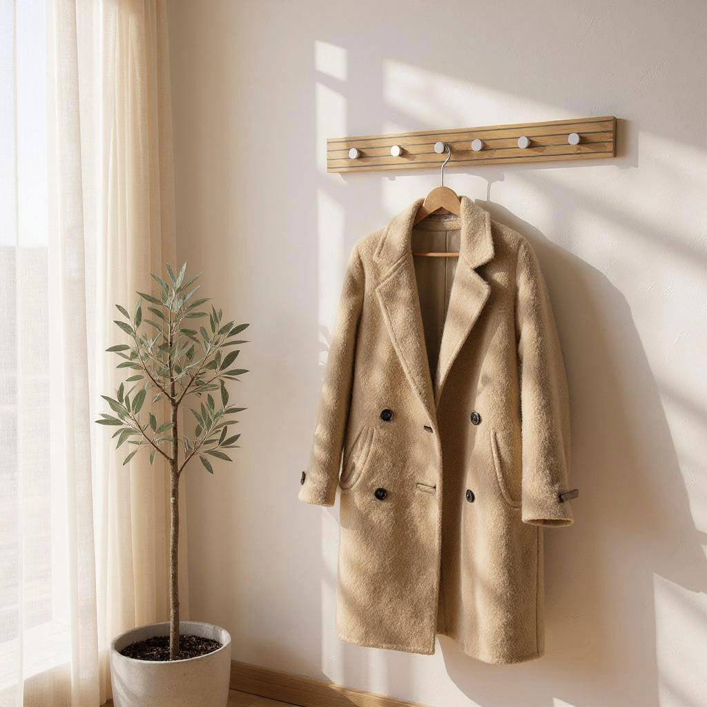 HAKU Möbel Garderobenleiste aus MDF kratzbeständig in Braun B 35-80 cm H 9 cm, 80 x 4 cm, H 9 cm