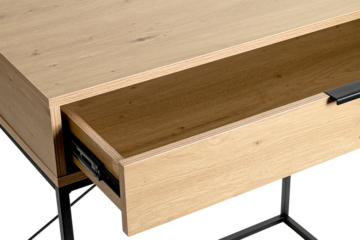 HAKU Möbel Konsole aus Holzwerkstoff Kippschutz 80 x 46 x 79 cm in Eiche, Schwarz (Eiche hell)