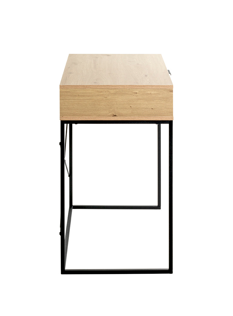 HAKU Möbel Konsole aus Holzwerkstoff Kippschutz 80 x 46 x 79 cm in Eiche, Schwarz (Eiche hell)