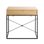 HAKU Möbel Konsole aus Holzwerkstoff Kippschutz 80 x 46 x 79 cm in Eiche, Schwarz (Eiche hell)