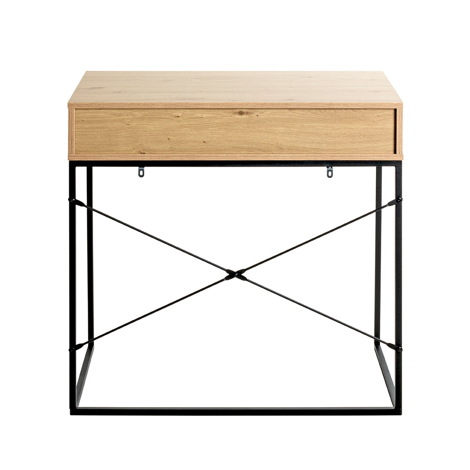 HAKU Möbel Konsole aus Holzwerkstoff Kippschutz 80 x 46 x 79 cm in Eiche, Schwarz (Eiche hell)
