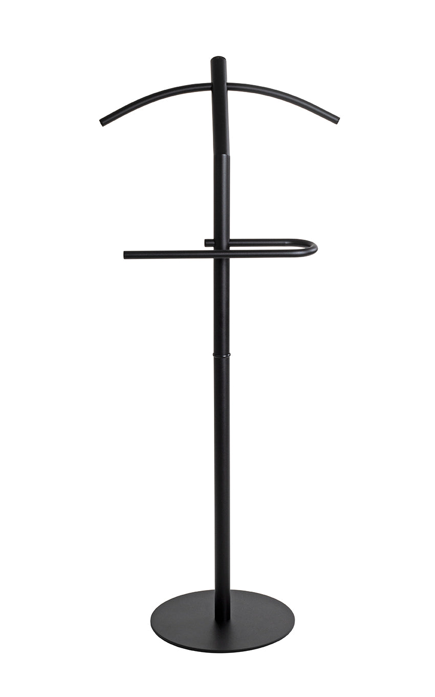 HAKU Möbel Herrendiener aus Metall massiv in Schwarz 47 x 30 x 111 cm