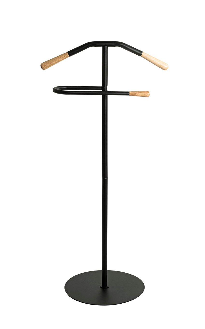 HAKU Möbel Herrendiener aus Metall massiv in Schwarz 50 x 34 x 105 cm