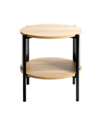 HAKU Möbel Beistelltisch aus MDF kratzbeständig in Braun H 44-60 cm Ø 44 cm, Ø 44 cm, H 44 cm in Eiche, Schwarz (Eiche natur)