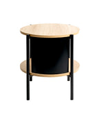 HAKU Möbel Beistelltisch aus MDF kratzbeständig in Braun H 44-60 cm Ø 44 cm, Ø 44 cm, H 44 cm in Eiche, Schwarz (Eiche natur)