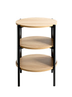 HAKU Möbel Beistelltisch aus MDF kratzbeständig in Braun H 44-60 cm Ø 44 cm, Ø 44 cm, H 60 cm in Eiche, Schwarz (Eiche natur)