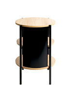 HAKU Möbel Beistelltisch aus MDF kratzbeständig in Braun H 44-60 cm Ø 44 cm, Ø 44 cm, H 60 cm in Eiche, Schwarz (Eiche natur)