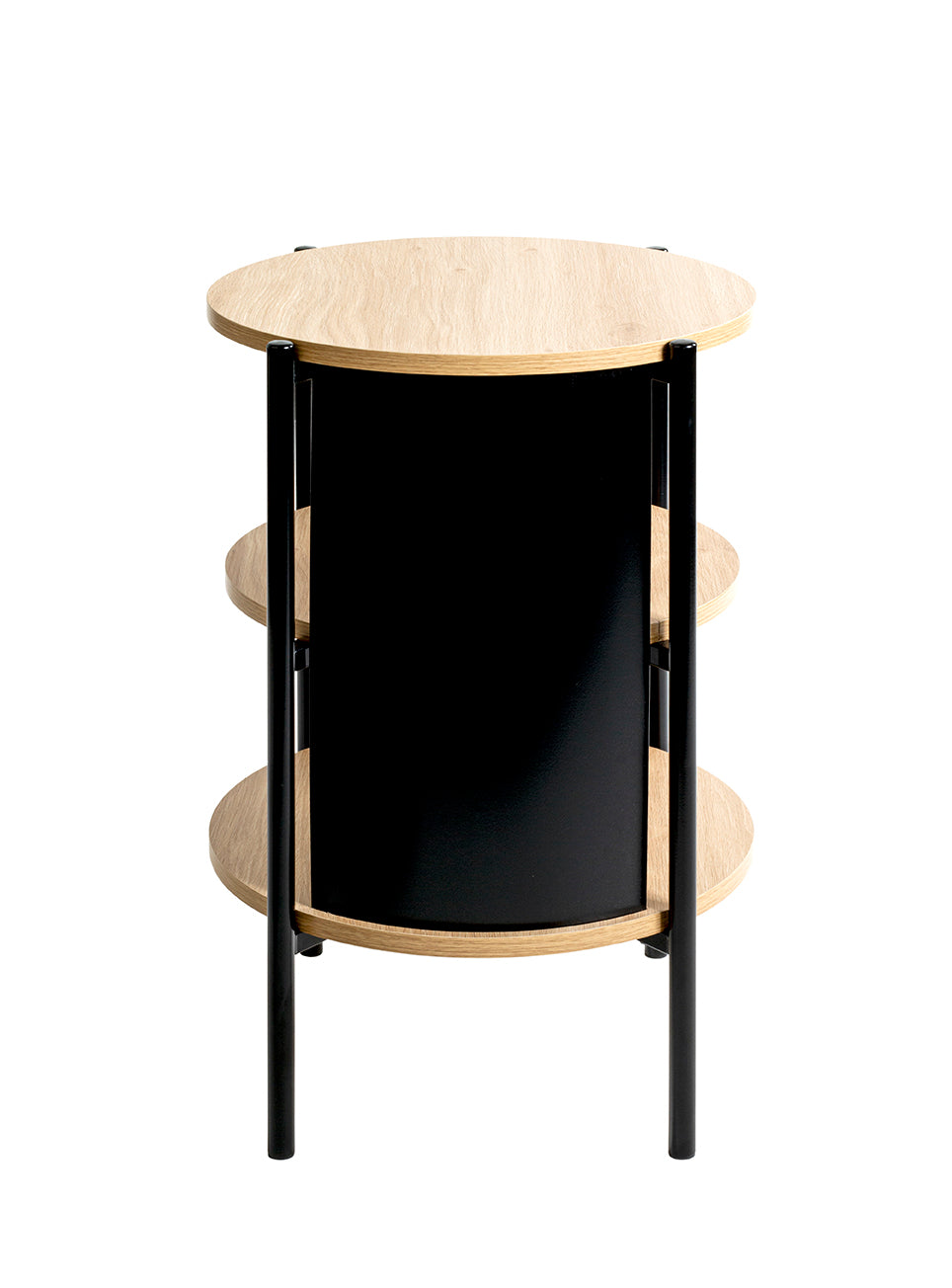 HAKU Möbel Beistelltisch aus MDF kratzbeständig in Braun H 44-60 cm Ø 44 cm, Ø 44 cm, H 60 cm in Eiche, Schwarz (Eiche natur)
