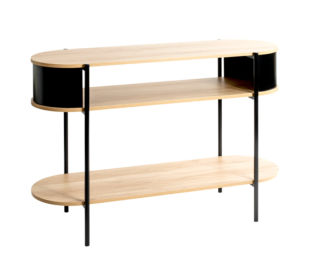 HAKU Möbel Konsole aus MDF Kippschutz in Braun in Eiche, Schwarz (Eiche natur)