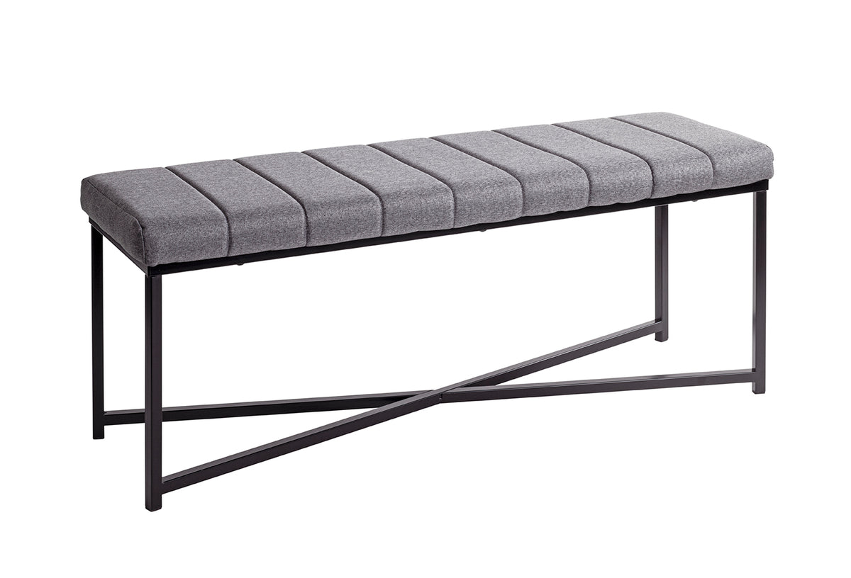 HAKU Möbel Bank aus Metall gepolstert in Schwarz 118 x 38 x 47 cm