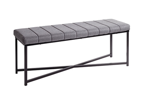 HAKU Möbel Bank aus Metall gepolstert in Schwarz 118 x 38 x 47 cm