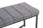 HAKU Möbel Bank aus Metall gepolstert in Schwarz 118 x 38 x 47 cm