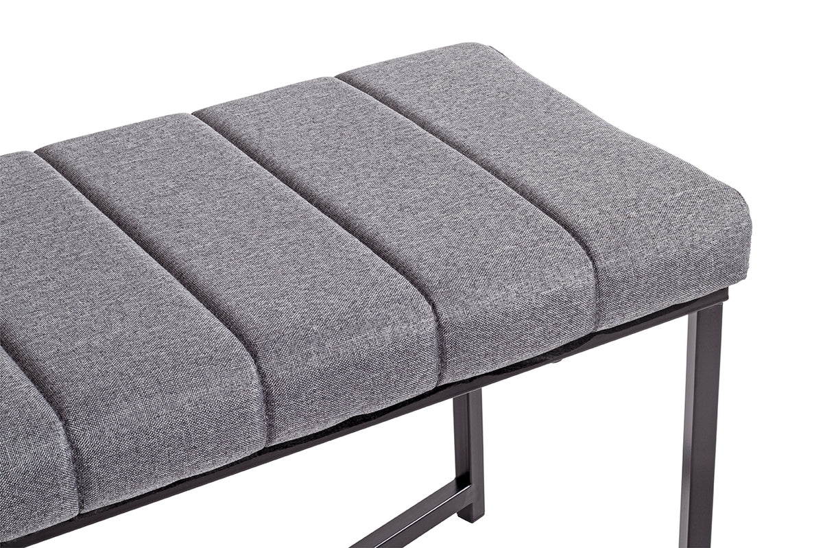 HAKU Möbel Bank aus Metall gepolstert in Schwarz 118 x 38 x 47 cm