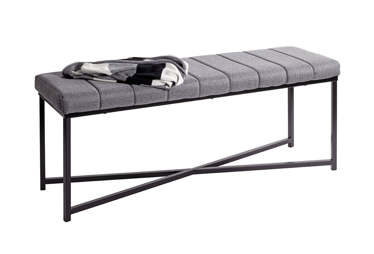 HAKU Möbel Bank aus Metall gepolstert in Schwarz 118 x 38 x 47 cm