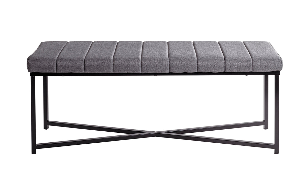 HAKU Möbel Bank aus Metall gepolstert in Schwarz 118 x 38 x 47 cm