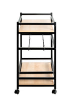 HAKU Möbel Servierwagen aus MDF kratzbeständig in Braun 60 x 40 x 80 cm in Eiche, Schwarz (Eiche natur)