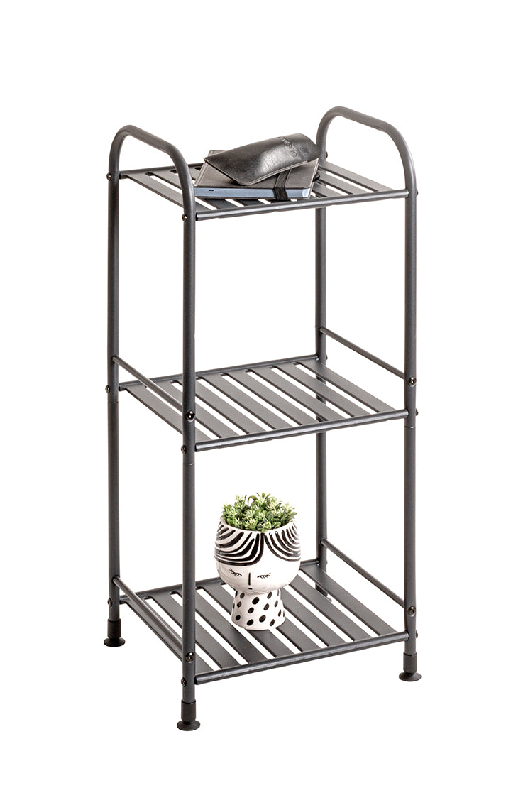 HAKU Möbel Regal aus Metall Füsse höhenverstellbar in Anthrazit 33 x 28 x 78 cm