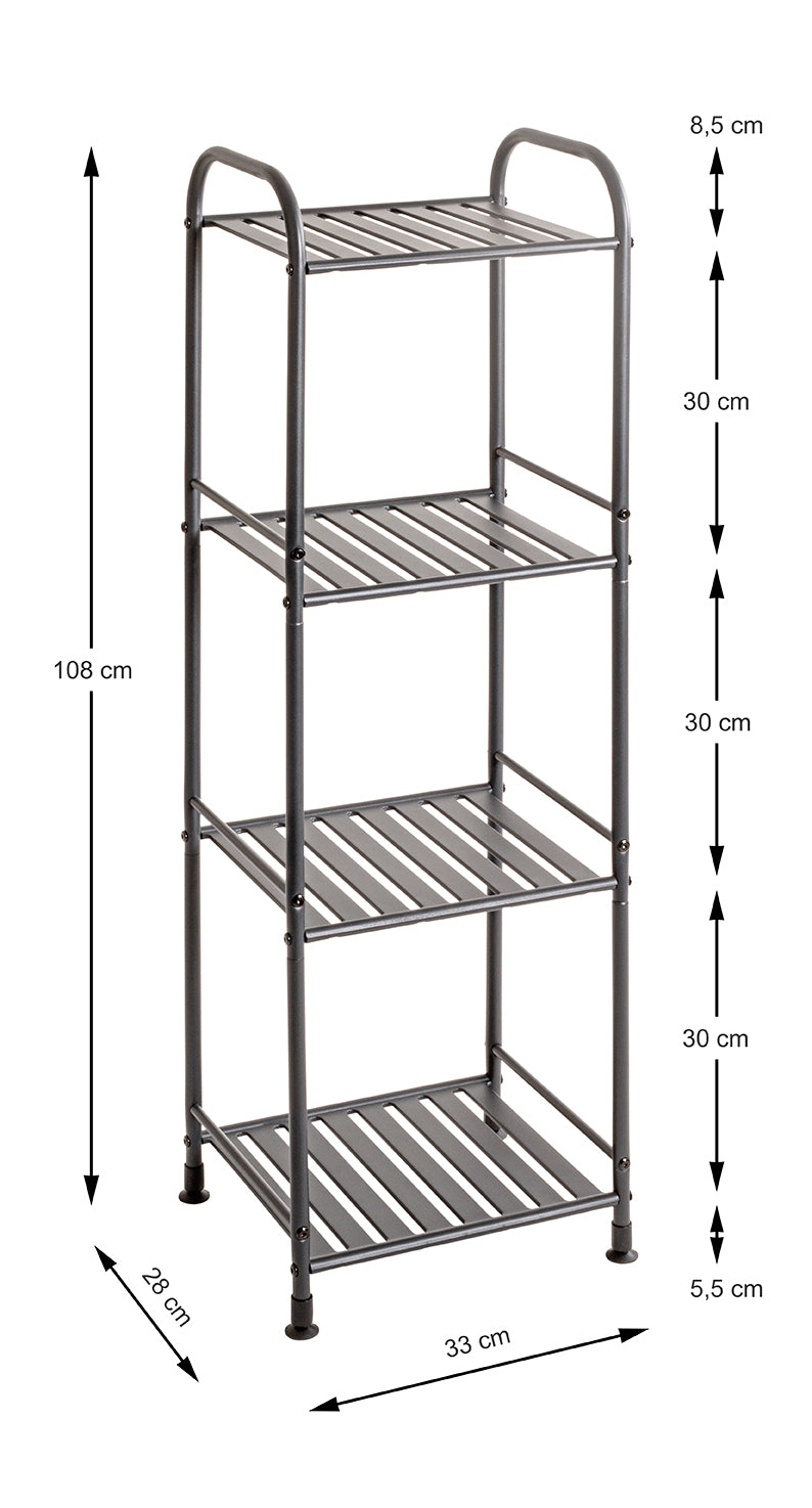 HAKU Möbel Regal aus Metall Kippschutz in Anthrazit