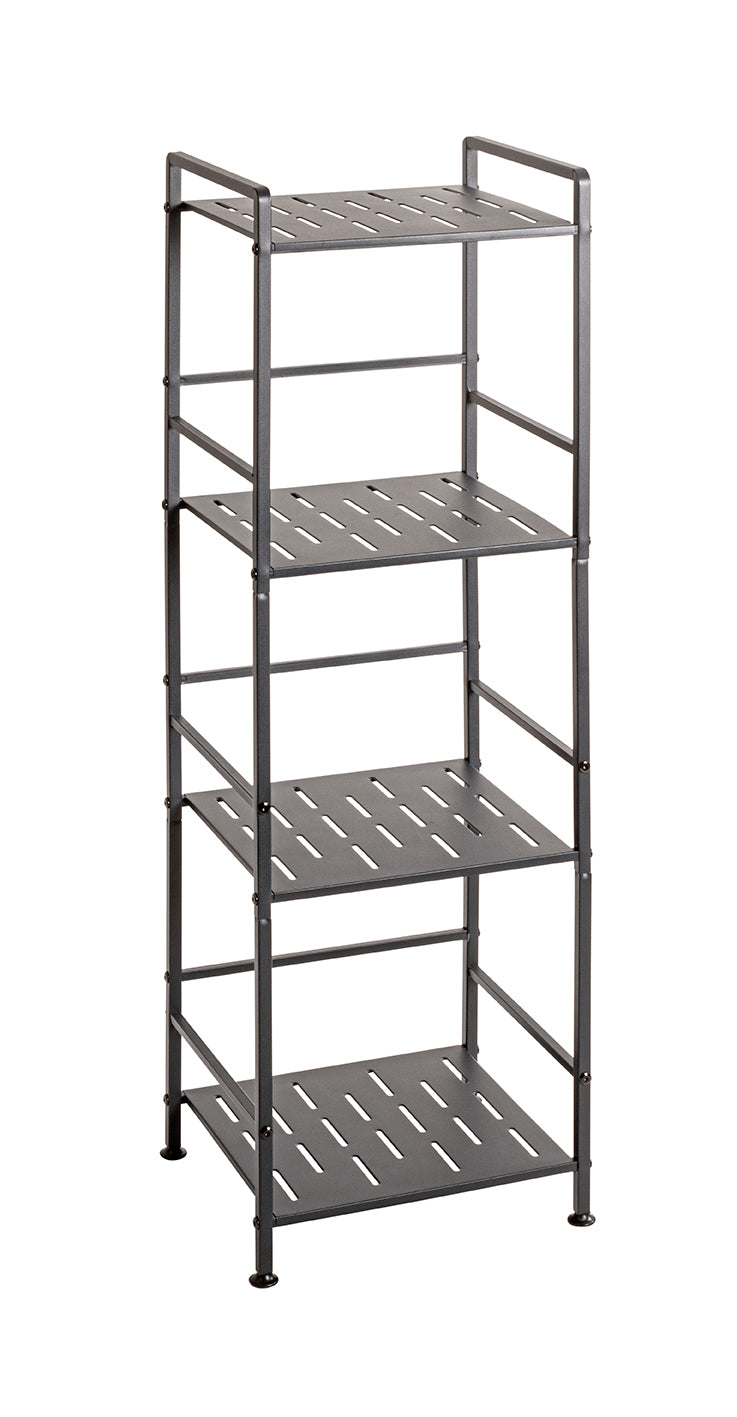 HAKU Möbel Regal aus Metall Füsse höhenverstellbar in Anthrazit 33 x 28 x 106 cm