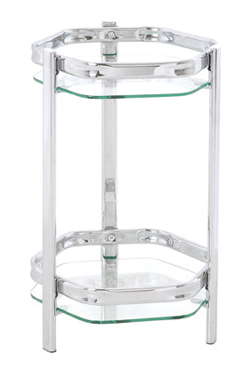 HAKU Möbel Blumensäule aus Metall mit Glas in Silber