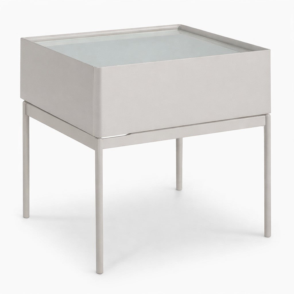 HAKU Möbel Konsole aus MDF mit Glas in Beige 50 x 41 x 52 cm