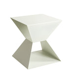 HAKU Möbel Beistelltisch aus Metall Säulenfuss 40 x 40 x 45 cm in Weiss