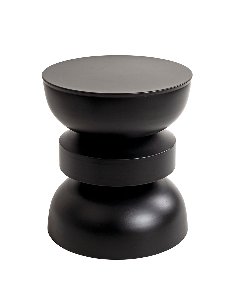 HAKU Möbel Beistelltisch aus Metall Säulenfuss 40 x 45 cm in Schwarz