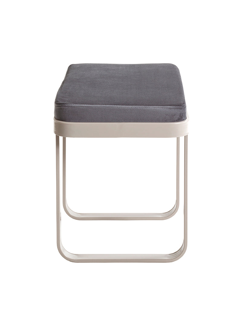 HAKU Möbel Bank aus Metall gepolstert, 56 x 36 cm, H 48 cm in Anthrazit, Kaschmir
