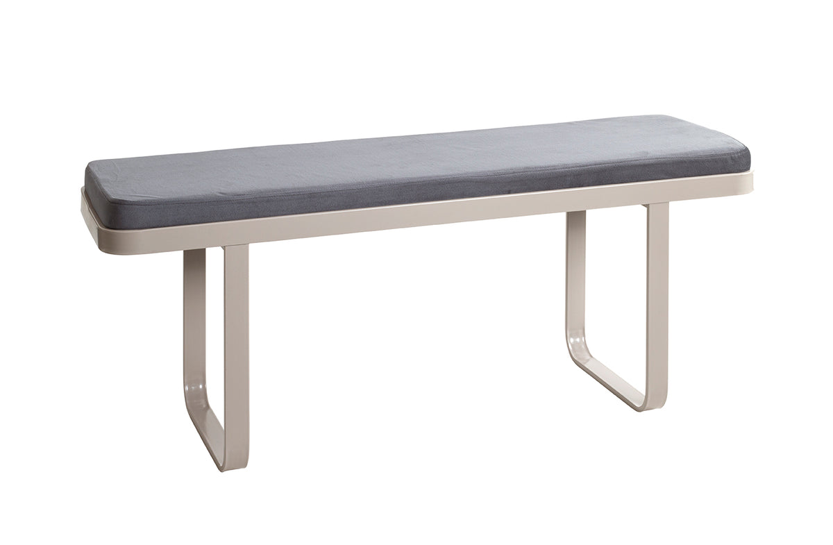 HAKU Möbel Bank aus Metall gepolstert, 115 x 36 cm, H 48 cm in Anthrazit, Kaschmir