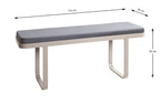 HAKU Möbel Bank aus Metall gepolstert, 115 x 36 cm, H 48 cm in Anthrazit, Kaschmir