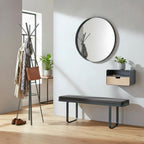 HAKU Möbel Bank aus Metall gepolstert, 115 x 36 cm, H 48 cm in Anthrazit