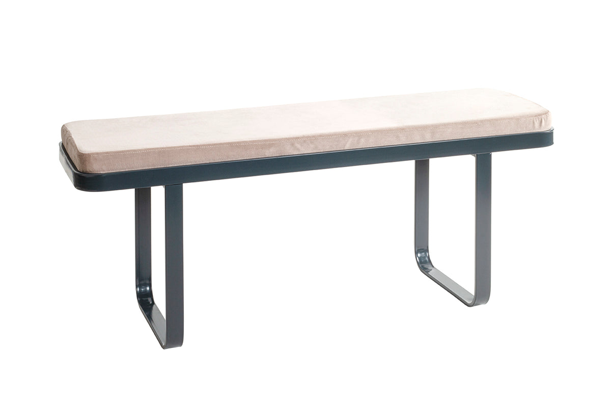 HAKU Möbel Bank aus Metall gepolstert in Anthrazit, 115 x 36 cm, H 48 cm